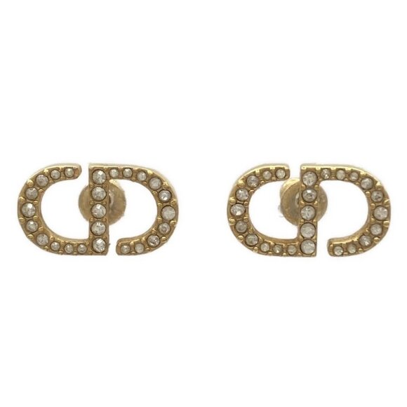 DIOR/ChristianDior - Gold Clear Hardware Rhinestones Earrings 459-080825 - Picture 1 of 3